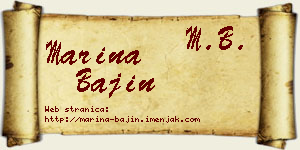 Marina Bajin vizit kartica
